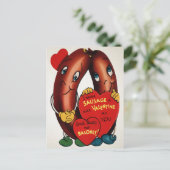 ヴィンテージソーセージValentines ポストカード (スタンド正面)