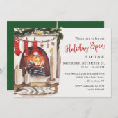 ヴィンテージソ素朴ックスホリデーオープンハウス招待状 招待状 (正面/裏面)