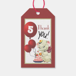 ヴィンテージゾウありがとうメッセージカード ギフトタグ