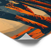 ヴィンテージゾウの夕日：自然の静寂 ポスター (角)