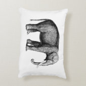 ヴィンテージゾウの絵 アクセントクッション (裏面(縦))