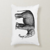 ヴィンテージゾウの絵 アクセントクッション (正面(垂直))