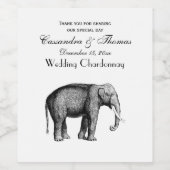 ヴィンテージゾウの絵 ワインラベル (シングルラベル)