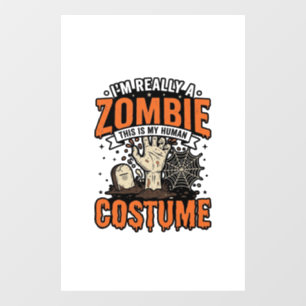 ヴィンテージゾンビコスチューム ハロウィンTシャツデザイン_1 ウィンドウサイン