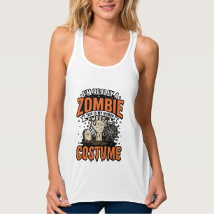 ヴィンテージゾンビコスチューム ハロウィンTシャツデザイン_1 タンクトップ