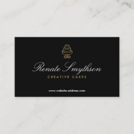 ヴィンテージタイアケーキエレガントの黒いロゴ 名刺