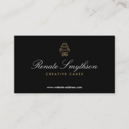 ヴィンテージタイアケーキエレガントの黒いロゴ 名刺