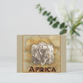 ヴィンテージタイガーアフリカの旅行地図 ポストカード (スタンド正面)