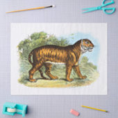 ヴィンテージタイガーイラストレーションの切り離し 薄葉紙 (クラフト)