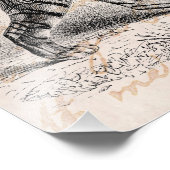 ヴィンテージタイガーイラストレーションタイガーステンプレート フォトプリント            (角)