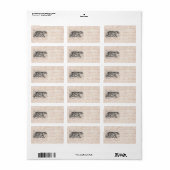 ヴィンテージタイガーイラストレーションタイガーステンプレート ラベル (フルシート)