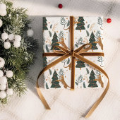 ヴィンテージタイガークリスマスツリーラッピング紙 ラッピングペーパー