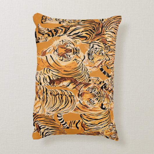 ヴィンテージタイガーサファリワイルドライフパターン アクセントクッション (裏面(縦))