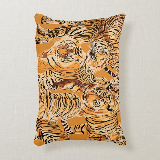 ヴィンテージタイガーサファリワイルドライフパターン アクセントクッション (正面(垂直))