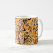 ヴィンテージタイガーサファリワイルドライフパターン コーヒーマグカップ (正面右)