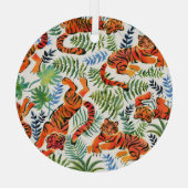 ヴィンテージタイガージャングルの水色 ガラスオーナメント (裏面)