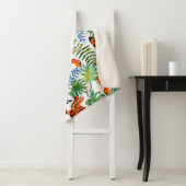 ヴィンテージタイガージャングルの水色 シェルパブランケット (インサイチュ)