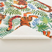 ヴィンテージタイガージャングルの水色 シェルパブランケット (3/4)