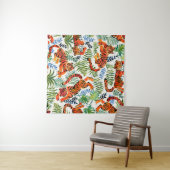 ヴィンテージタイガージャングルの水色 タペストリー (インサイチュ(横))