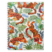 ヴィンテージタイガージャングルの水色 ノートブック (正面)