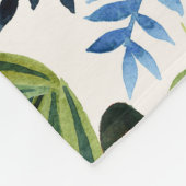 ヴィンテージタイガージャングルの水色 フリースブランケット (角)