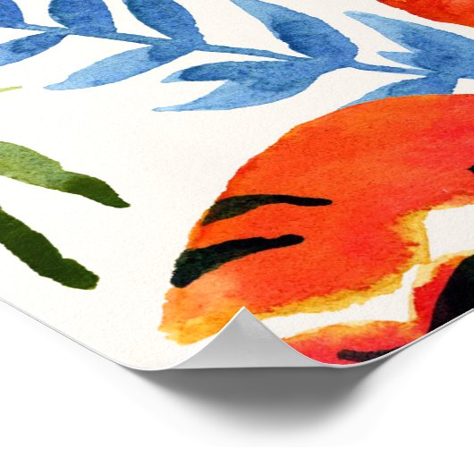 ヴィンテージタイガージャングルの水色 ポスター (角)