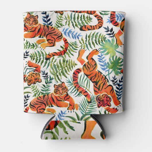 ヴィンテージタイガージャングルの水色 缶クーラー (正面)