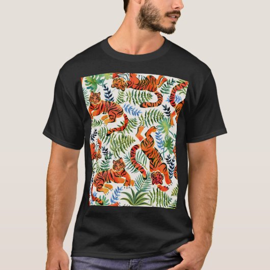 ヴィンテージタイガージャングルの水色 Tシャツ (正面)