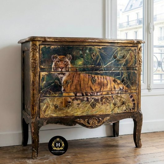 ヴィンテージタイガーデカッページティッシュペーパー 薄葉紙