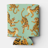 ヴィンテージタイガープリントシームレスパターン 缶クーラー (裏面)