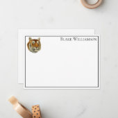 ヴィンテージタイガーヘッドスケッチ ノートカード (正面/裏面インサイチュ)