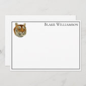 ヴィンテージタイガーヘッドスケッチ ノートカード (正面/裏面)