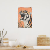 ヴィンテージタイガーロール動物野生生物自然エステティ ポスター (キッチン)