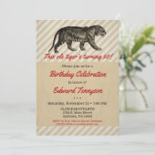 ヴィンテージタイガー誕生日招待状メンズ男性 招待状 (スタンド正面)