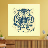 ヴィンテージタイガー顔クローズアップ キャンバスプリント (インサイチュ (リビング))
