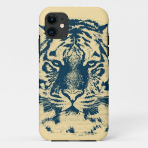 ヴィンテージタイガー顔クローズアップ iPhone 11 ケース