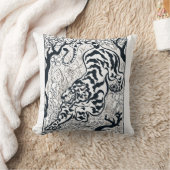 ヴィンテージタイガー・イン・ザ・ジャングルアート クッション (ブランケット)