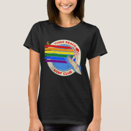 ヴィンテージタイガー ビーチ サーフ クラブ レトロ レインボーTシャツ Tシャツ