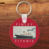 ヴィンテージタイタニック名パープルレッドブルー キーホルダー (正面)