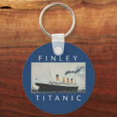 ヴィンテージタイタニック名パープルレッドブルー キーホルダー (正面)