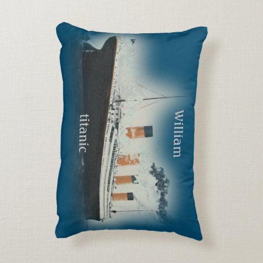 ヴィンテージタイタニック海ライナーボーイシーネーム船 アクセントクッション (裏面(縦))