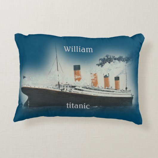 ヴィンテージタイタニック海ライナーボーイシーネーム船 アクセントクッション (裏面)