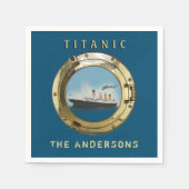 ヴィンテージタイタパーソナライズされたニックディナーパーティー スタンダードカクテルナプキン (正面)