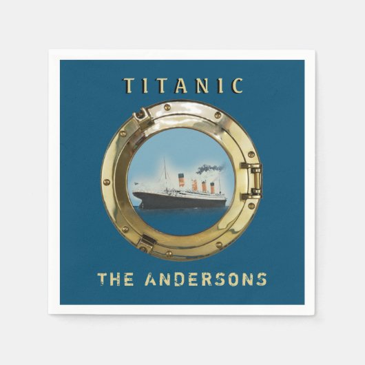 ヴィンテージタイタパーソナライズされたニックディナーパーティー スタンダードカクテルナプキン (正面)