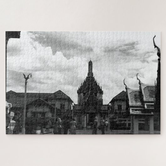 ヴィンテージタイバンコクワットプラカウ観光客 ジグソーパズル (横)