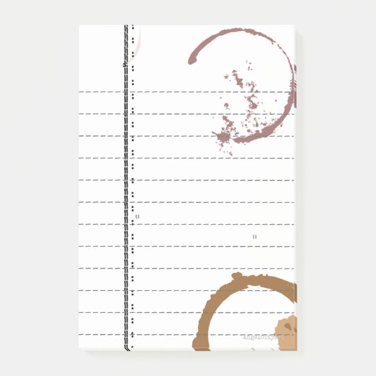 ヴィンテージタイプコーヒーステイン裏打ち付箋 ポストイット (正面)