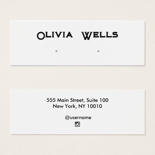 ヴィンテージタイプスタッドイヤリングディスプレイカード (正面&裏面)