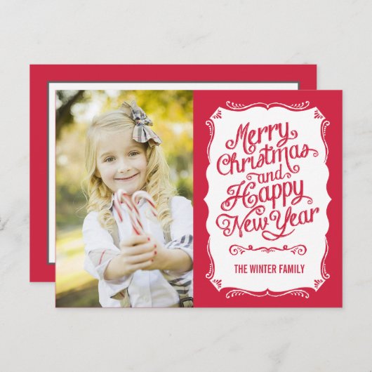ヴィンテージタイプホリデーフォトカードはがき シーズンポストカード (正面/裏面)