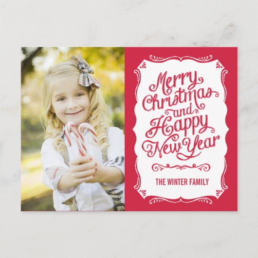 ヴィンテージタイプホリデーフォトカードはがき シーズンポストカード (正面)