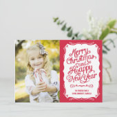 ヴィンテージタイプホリデーフォトカード-赤 シーズンカード (スタンド正面)